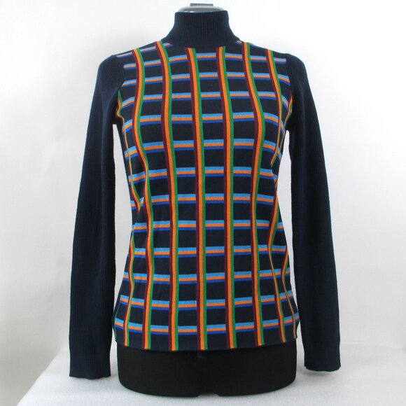 TORY BURCH SPORT JACQUARD-FRONT RIBBED TURTLENECK - Picture 1 of 16